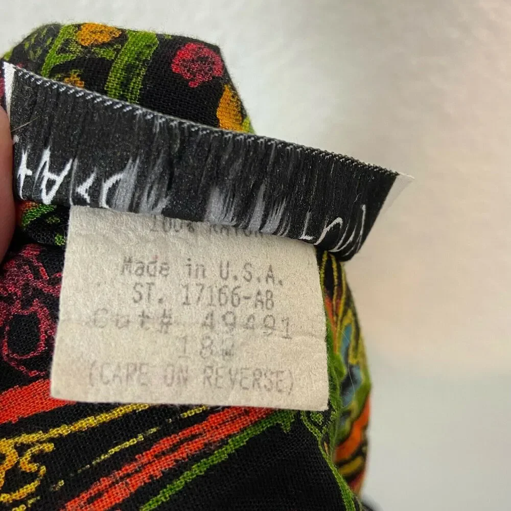 Horse Skirt 80s 90s Vintage Sharon Anthony Women's Navy Orange Green Tribal 18